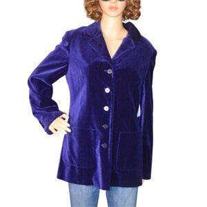 New Preston & York Royal Blue Velvet Blazer Women's Size 8 Retro y2k Business